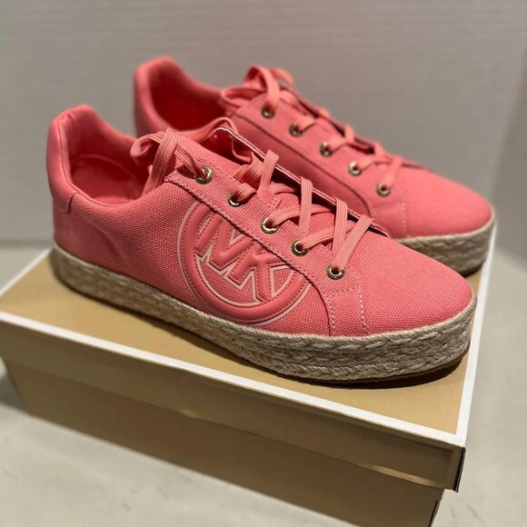 New With Box Women's Michael Kors Poppy Espadrille Casual Shoe Tea Rose SIZE 5.5 - Picture 1 of 8
